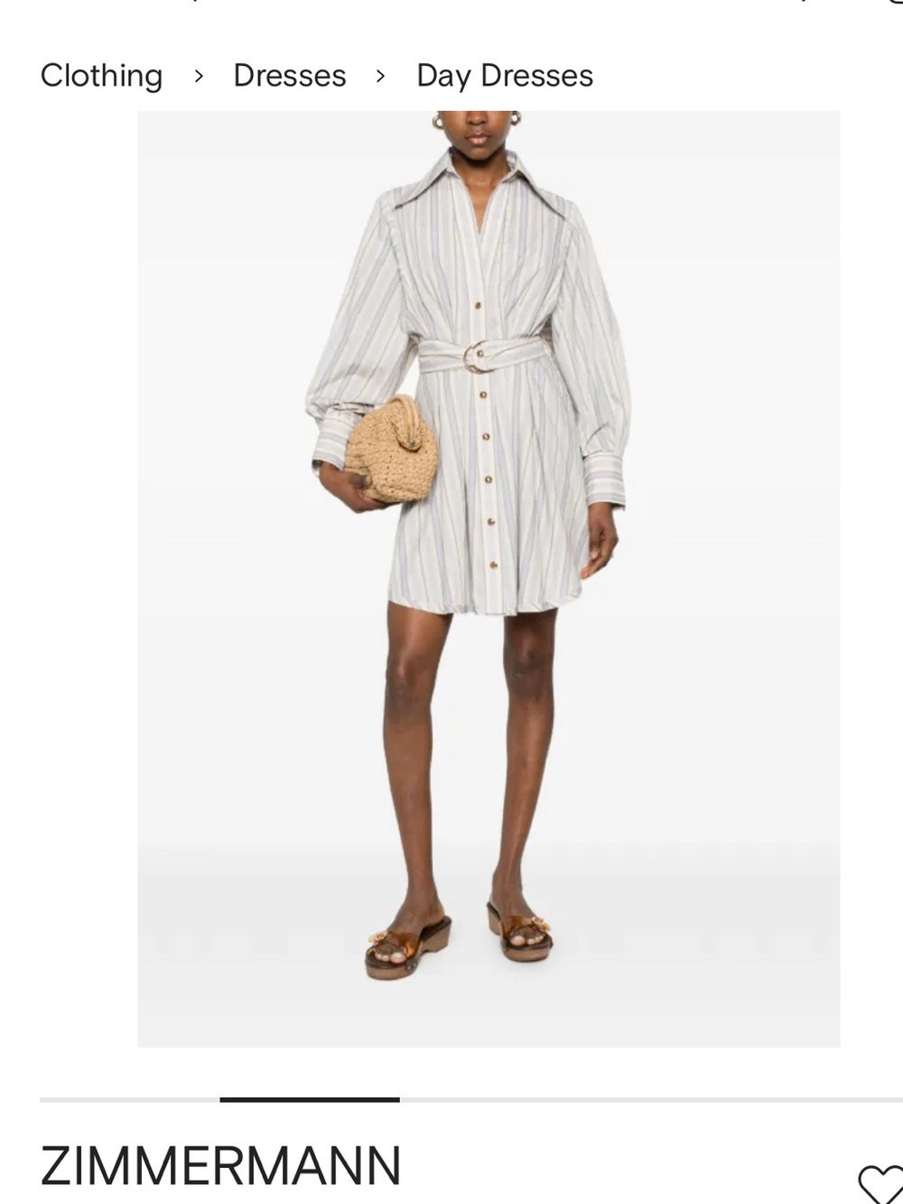 Zimmermann striped tuck mini-shirtdress